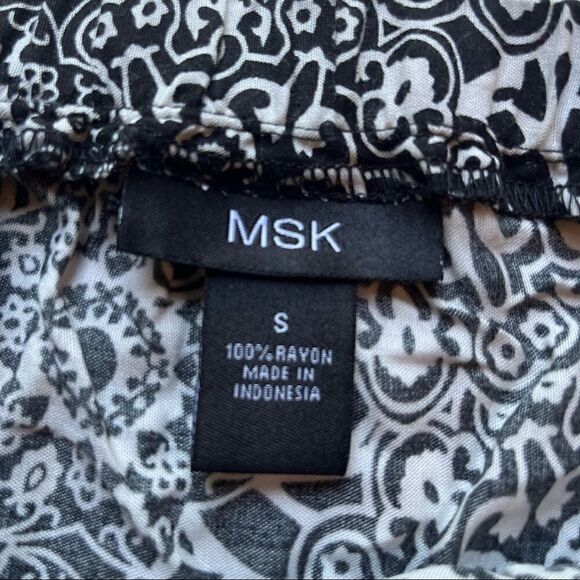 MSK Jumpsuit black and white print Small sleeveless elastic shoulder straps - Picture 4 of 10